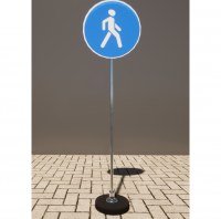 Знак дорожный "Пешеходная дорожка" 4.5.1 типоразмер 40 на стойке с основанием 3кг - fgospostavki.ru - Махачкала