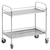 Столик процедурный с двумя полками и бортиками передвижной из нержавеющей стали - fgospostavki.ru - Махачкала