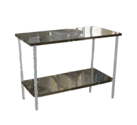 Стол на металлическом каркасе с полкой 900*1500*750(900) - fgospostavki.ru - Махачкала