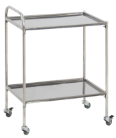 Столик процедурный передвижной с двумя полками из нержавеющей стали - fgospostavki.ru - Махачкала