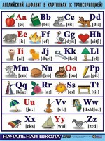 Таблица демонстрационная "Английский алфавит в картинках" (с транскрипцией) (винил 70*100) - fgospostavki.ru - Махачкала