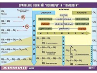 Таблица демонстрационная "Сравнение понятий изомер и гомолог" (винил 70x100) - fgospostavki.ru - Махачкала