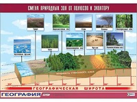 Таблица демонстрационная "Смена природных зон от полюсов к экватору" (винил 70*100) - fgospostavki.ru - Махачкала