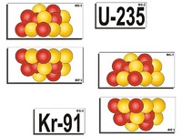 Модель-аппликация "Деление урана. Цепная ядерная реакция" (ламинированная) - fgospostavki.ru - Махачкала