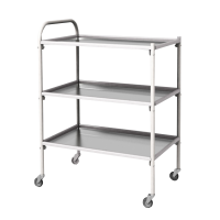 Столик инструментальный передвижной металлический с тремя полками (импортные колеса) - fgospostavki.ru - Махачкала