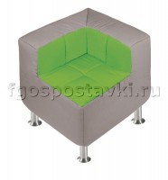 Пуф угловой со спинкой  на хромированных ножках - fgospostavki.ru - Махачкала