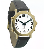 Часы для слабовидящих людей с белым циферблатом на кожаном ремешке - fgospostavki.ru - Махачкала