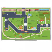 Магнитно-маркерная доска "Безопасный маршрут школьника" (дом-школа-дом) с комплектом тематических магнитов КМ-17 - fgospostavki.ru - Махачкала