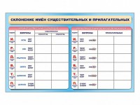 Фрагмент (демонстрационный) маркерный (двухсторонний) "Склонение имен существительных и прилагательных" - fgospostavki.ru - Махачкала