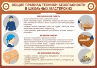 Стенд "Общие правила техники безопасности в школьных мастерских" - fgospostavki.ru - Махачкала