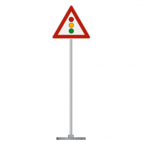 Знак дорожный "Светофорное регулирование" 1.8 типоразмер 40 на стойке с основанием 3кг - fgospostavki.ru - Махачкала