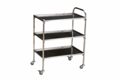 Столик инструментальный передвижной из нержавеющей стали с тремя полками (импортные колеса) - fgospostavki.ru - Махачкала