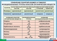 Таблица. Сравнение понятий изомер и гомолог. Функциональные группы классов органических веществ. - fgospostavki.ru - Махачкала