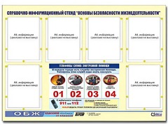 Стенд информационный "Основы безопасности жизнедеятельности" (80*110, 6 карманов) - fgospostavki.ru - Махачкала