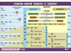 Таблица демонстрационная "Сравнение понятий изомер и гомолог" (винил 100x140) - fgospostavki.ru - Махачкала