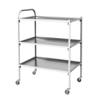 Столик инструментальный передвижной металлический с тремя полками (импортные колеса) - fgospostavki.ru - Махачкала