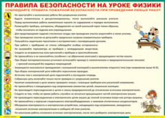 Таблица "Правила безопасности на уроке физики" (100х140 сантиметров, винил) - fgospostavki.ru - Махачкала