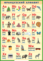 Таблица "Французский алфавит в картинках (с транскрипцией)" (100х140 сантиметров, винил) - fgospostavki.ru - Махачкала