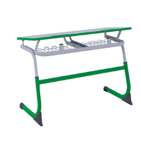 Парта SMARTY двухместная регулируемая по высоте (наклонная столешница) с антивандальной кромкой - fgospostavki.ru - Махачкала