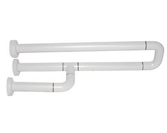 Поручень неоткидной трёхопорный с антибактериальным покрытием (белый) - fgospostavki.ru - Махачкала