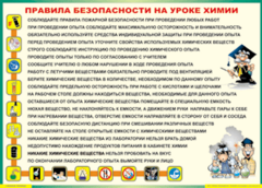 Таблица "Правила безопасности на уроке химии" (100х140 сантиметров, винил) - fgospostavki.ru - Махачкала