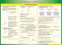 Таблица "Векторы в пространстве (Стереометрия)" (100х140 сантиметров, винил) - fgospostavki.ru - Махачкала