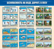 Стенд "Безопасность на воде, дороге, в лесу" - fgospostavki.ru - Махачкала