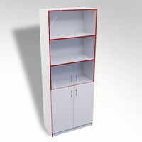 Стеллаж полуоткрытый А-310 ТР со стеклом ЛДСП  - fgospostavki.ru - Махачкала