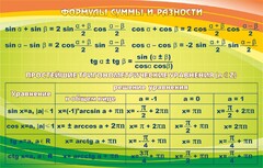 Стенд "Формулы суммы и разности" - fgospostavki.ru - Махачкала