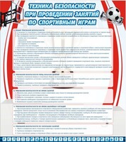 Стенд "Техника безопасности занятий по спортивным играм" - fgospostavki.ru - Махачкала