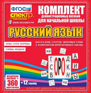 Динамические раздаточные пособия. Русский язык (комплект демонстрационных материалов). Касса букв, слогов, звуковых схем с набором интерактивных таблиц. - fgospostavki.ru - Махачкала