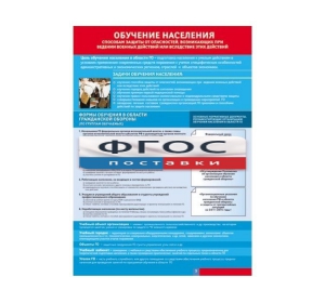 Таблица "Обучение населения способам защиты" (100х140 сантиметров, винил) - fgospostavki.ru - Махачкала