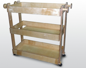 Тележка для спортинвентаря и игрушек (3 полки) 115х50х90см (фанера лак) - fgospostavki.ru - Махачкала