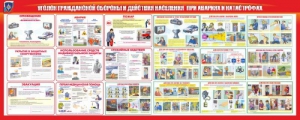 Стенд "Уголок гражданской обороны и действия населения в чрезвычайных ситуациях" - fgospostavki.ru - Махачкала