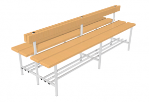 Скамья для раздевалок двухсторонняя с спинкой (2 метра) - fgospostavki.ru - Махачкала