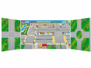 Доска магнитно-маркерная комбинированная, панорамная, трехэлементная "Азбука дорожного движения" - fgospostavki.ru - Махачкала