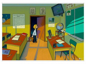 Магнитно-маркерный ситуационный плакат "Классная комната" с набором магнитных карточек + методические рекомендации (иностранный язык) - fgospostavki.ru - Махачкала