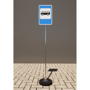 Знак дорожный "Место остановки автобуса" 5.16 типоразмер 40 на стойке с основанием 3кг - fgospostavki.ru - Махачкала