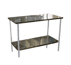 Стол на металлическом каркасе с полкой 900*1200*750(900) - fgospostavki.ru - Махачкала