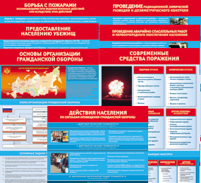 Комплект таблиц "Основы гражданской обороны (МЧС РФ)" 13 штук. - fgospostavki.ru - Махачкала