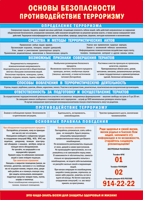 Таблица "Основы безопасности. Противодействия терроризму" (100х140 сантиметров, винил) - fgospostavki.ru - Махачкала