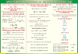 Таблица "Интегральное исчисление" (100х140 сантиметров, винил) - fgospostavki.ru - Махачкала