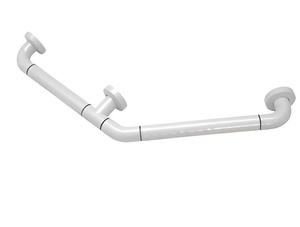 Поручень угловой трехопорный с антибактериальным покрытием (белая) - fgospostavki.ru - Махачкала