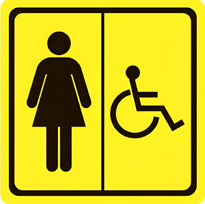 Тактильный знак (туалет для инвалидов Ж) 150х150 - fgospostavki.ru - Махачкала