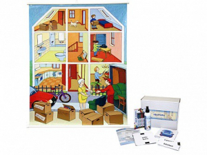 Магнитно-маркерный ситуационный плакат "Квартира" с набором магнитных карточек + методические рекомендации (иностранный язык) - fgospostavki.ru - Махачкала