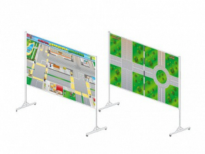 Доска магнитно-маркерная двухсторонняя "Азбука дорожного движения" на стойках (разборная) - fgospostavki.ru - Махачкала
