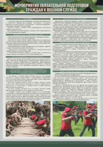 Стенд "Мероприятия обязательной подготовки граждан к военной службе" - fgospostavki.ru - Махачкала