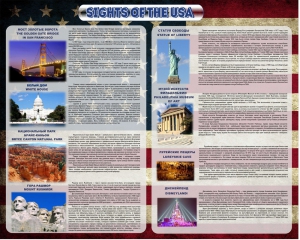 Стенд "Достопримечательности США" Вариант 2 - fgospostavki.ru - Махачкала