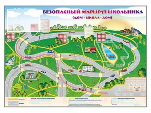 Магнитно-маркерная доска "Безопасный маршрут школьника (дом – школа – дом)" с комплектом тематических магнитов - fgospostavki.ru - Махачкала