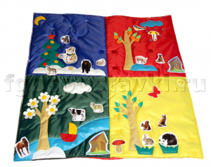 Дидактический коврик "Времена года" с дополнительными аппликациями животных - fgospostavki.ru - Махачкала